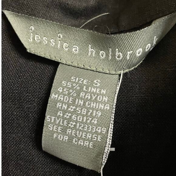 Jessica Holbrook Black Linen Blend Shirt Dress Small NWT - Picture 8 of 9